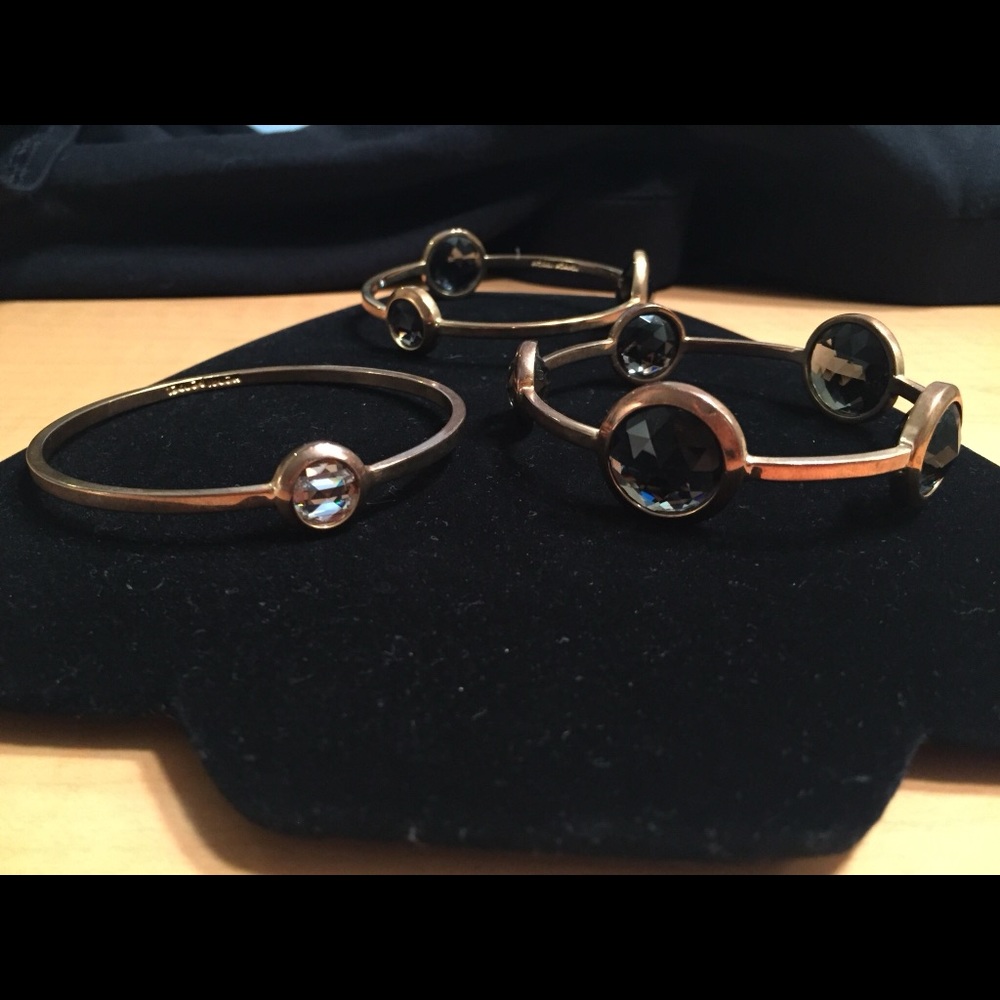 3 Henri Bendel Multi-Stone Bangle Bracelets - Picture 3 of 5
